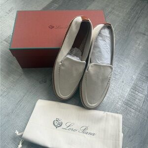 Loro Piana Cream Slip-On Loafers